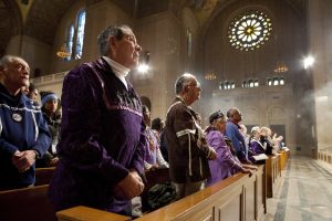 Worshippers gathered in Upper Church 