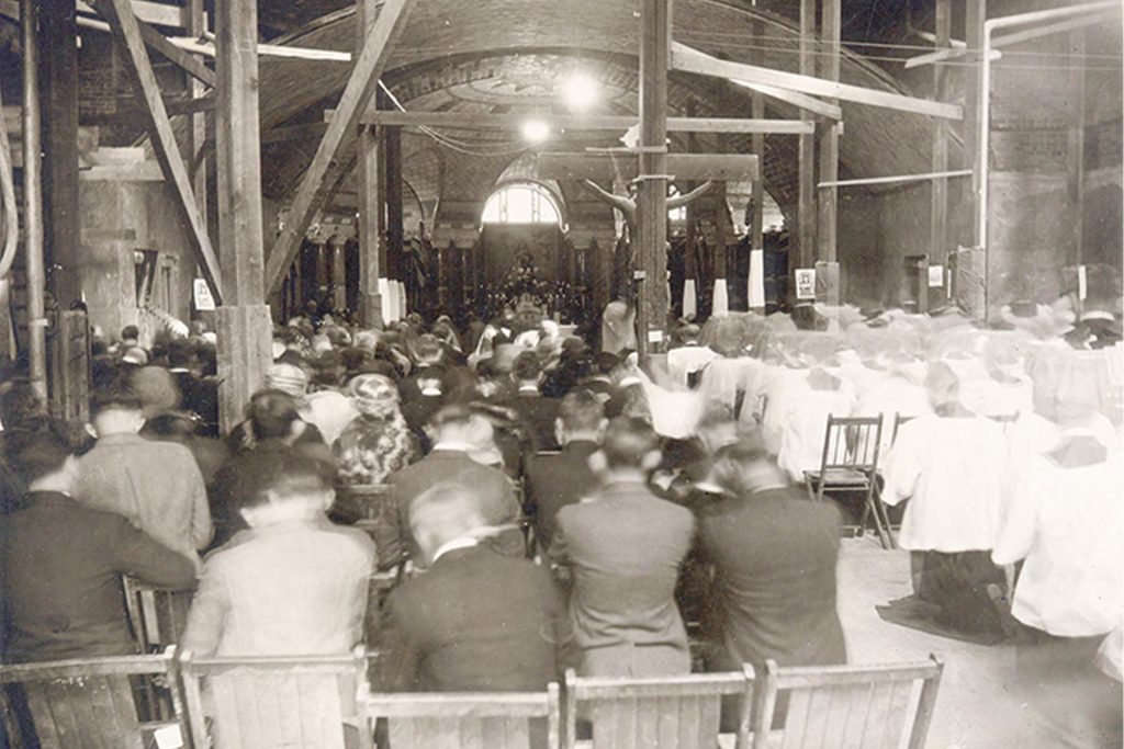 first mass in crypt church