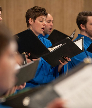 Basilica choir members singing