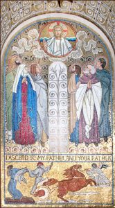 Elijah being taken into heaven is depicted in the lower portion of the Ascension Chapel of the Great Upper Church