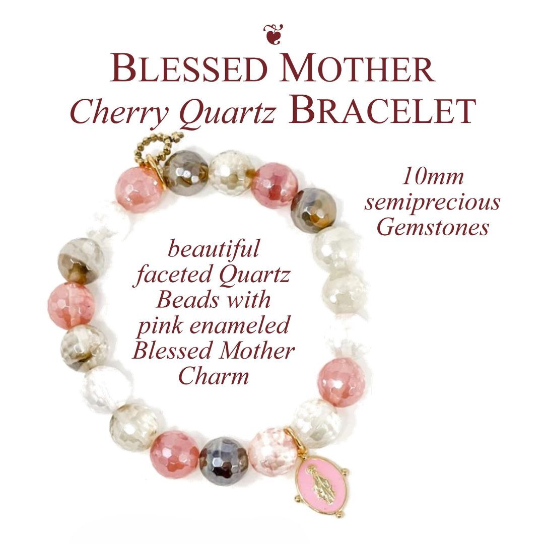 Blessed mother pink bracelet.