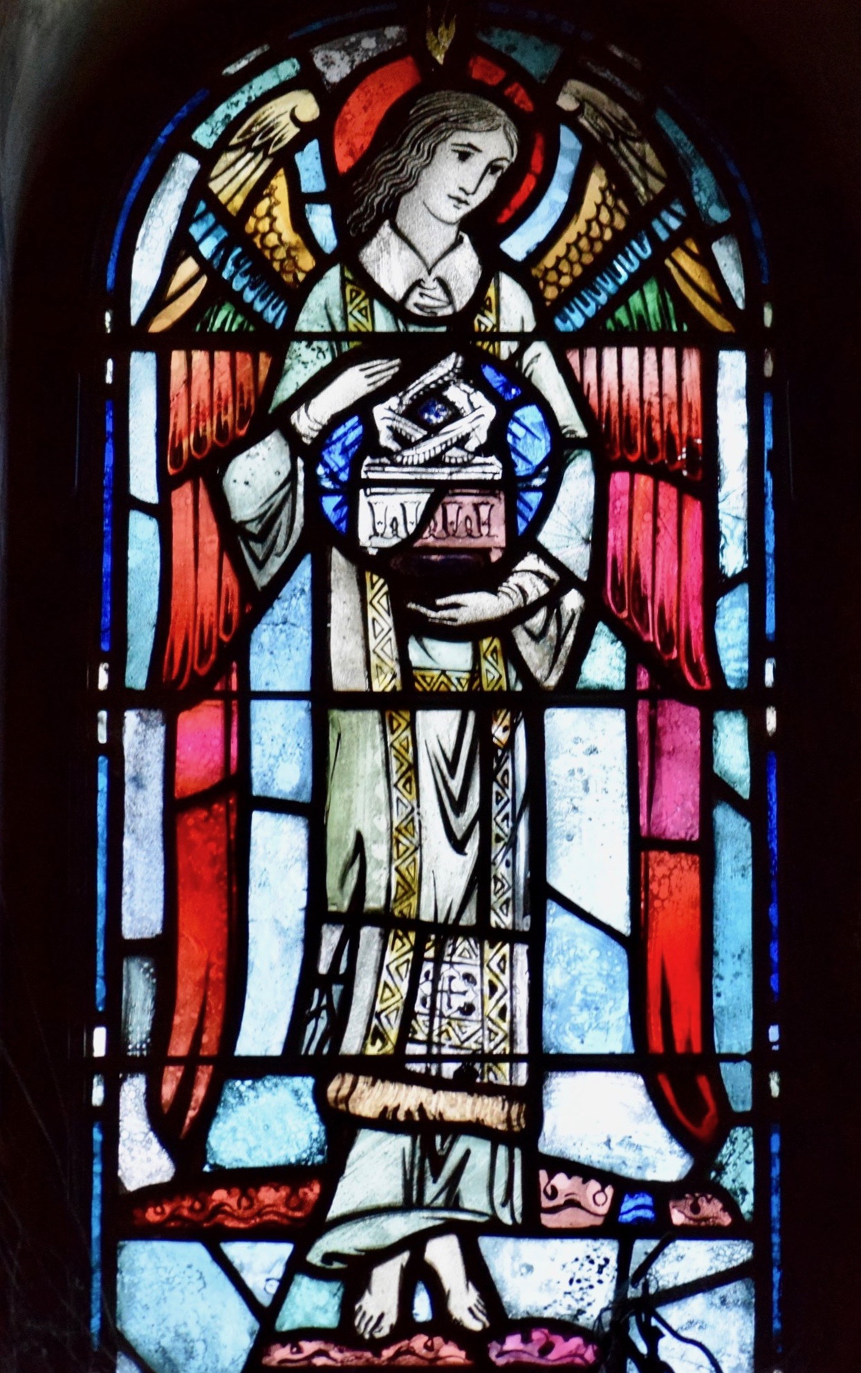 Angel guarding ark of the covenant Stained Glass our lady of antipolo