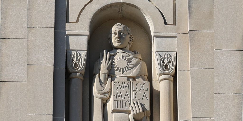 St. Thomas Aquinas portrayed in marble