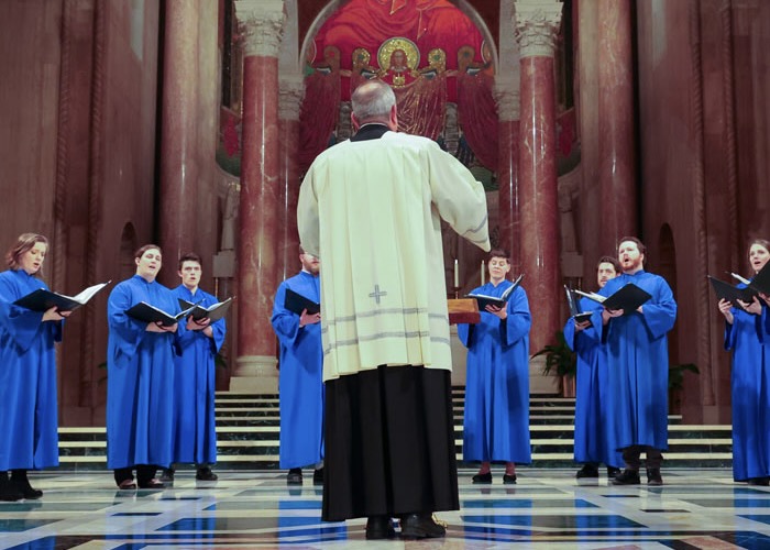 Basilica Choir sings in the Upper Church