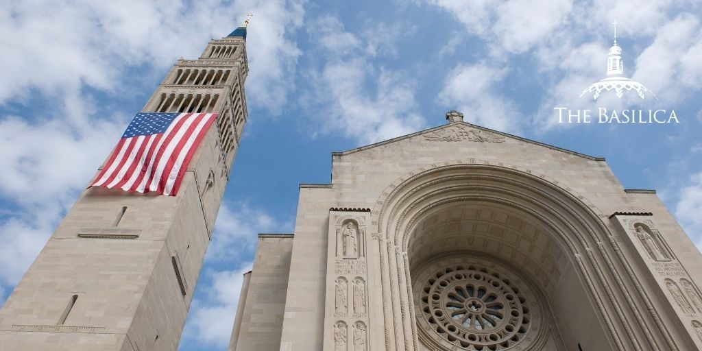 basilica with flag