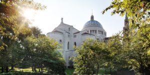 Basilica exterior from Mary's garden