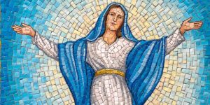 Assumption of mary rosary garden glorious mysteries