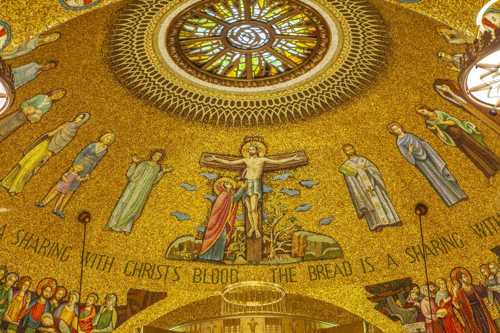 Blessed Sacrament Chapel crucifixion mosaic