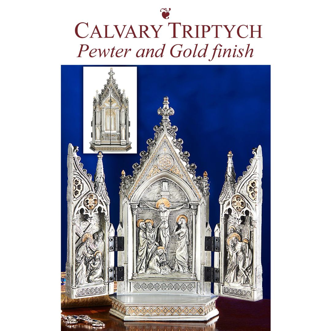 A triptych statue