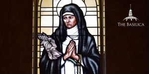 Catherine of Siena stained glass window