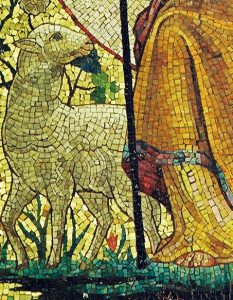 detail of a sheep from the Christ the Good Shepherd Chapel