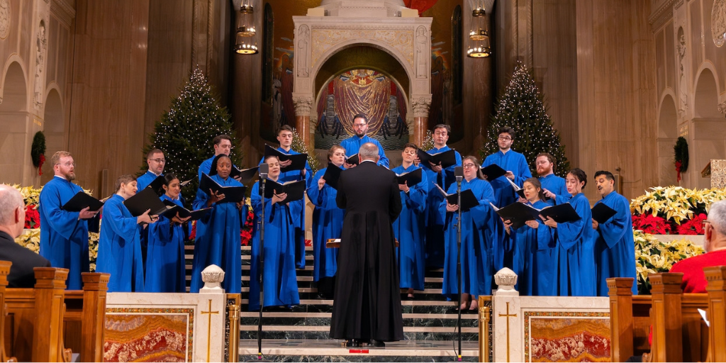 Choir sings at Christmas in the Basilica.