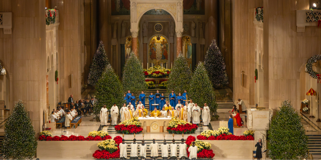 Christmas Eve Mass is celebrated in the Sanctuary
