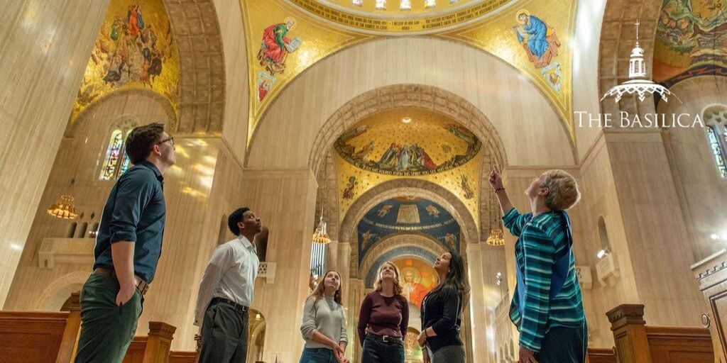 Dee Steel giving tour in Trinity Dome