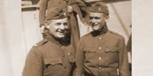 Colonel "Wild Bill" O'Donovan, left, and Father Francis Duffy, chaplain of the 69th New York, returning from France after World War 1