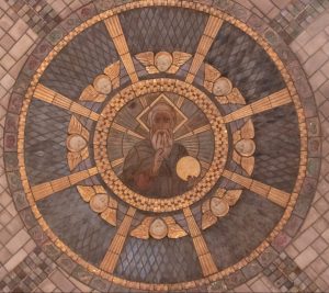 God the Father depicted in pewabic tile in the Crypt Church