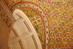 Gold mosaic ceiling in the Basilica