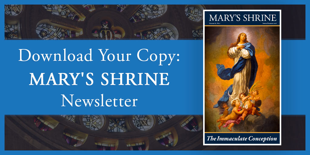 The cover of the latest Mary's Shrine Newsletter