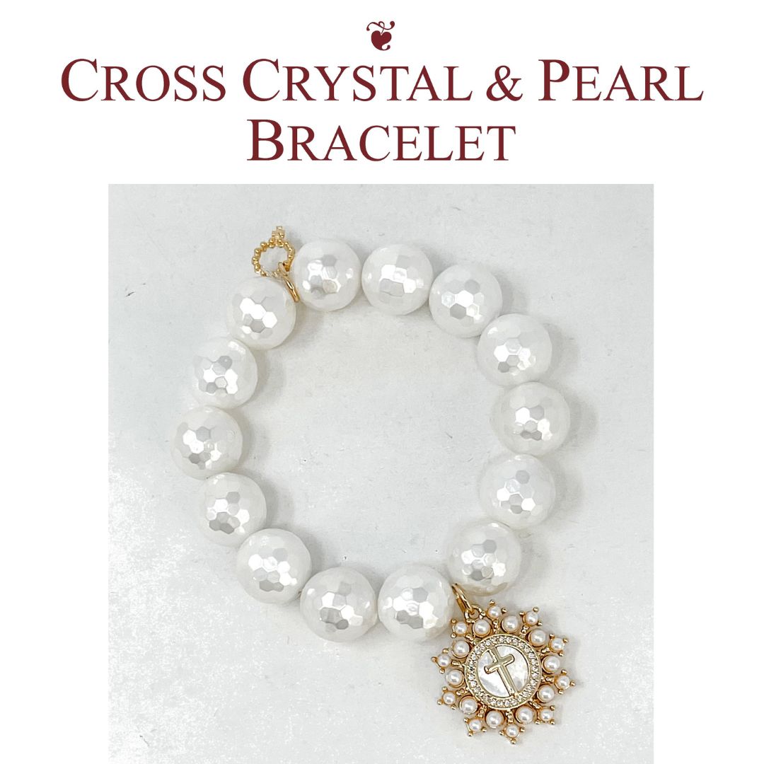 A white beaded bracelet