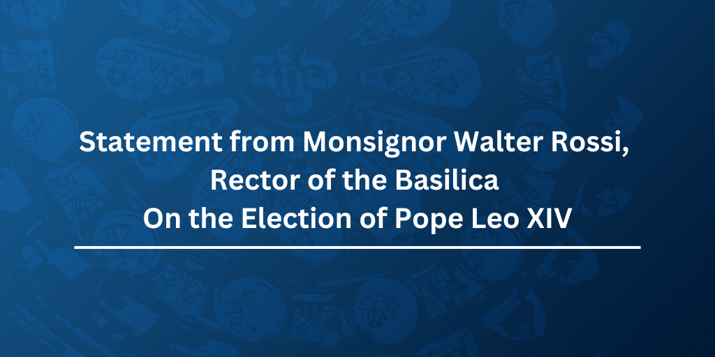 Press release banner declaring a statement from Monsignor Rossi on the election of Pope Leo