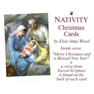 Christmas cards depicting the nativity scene in watercolor. 