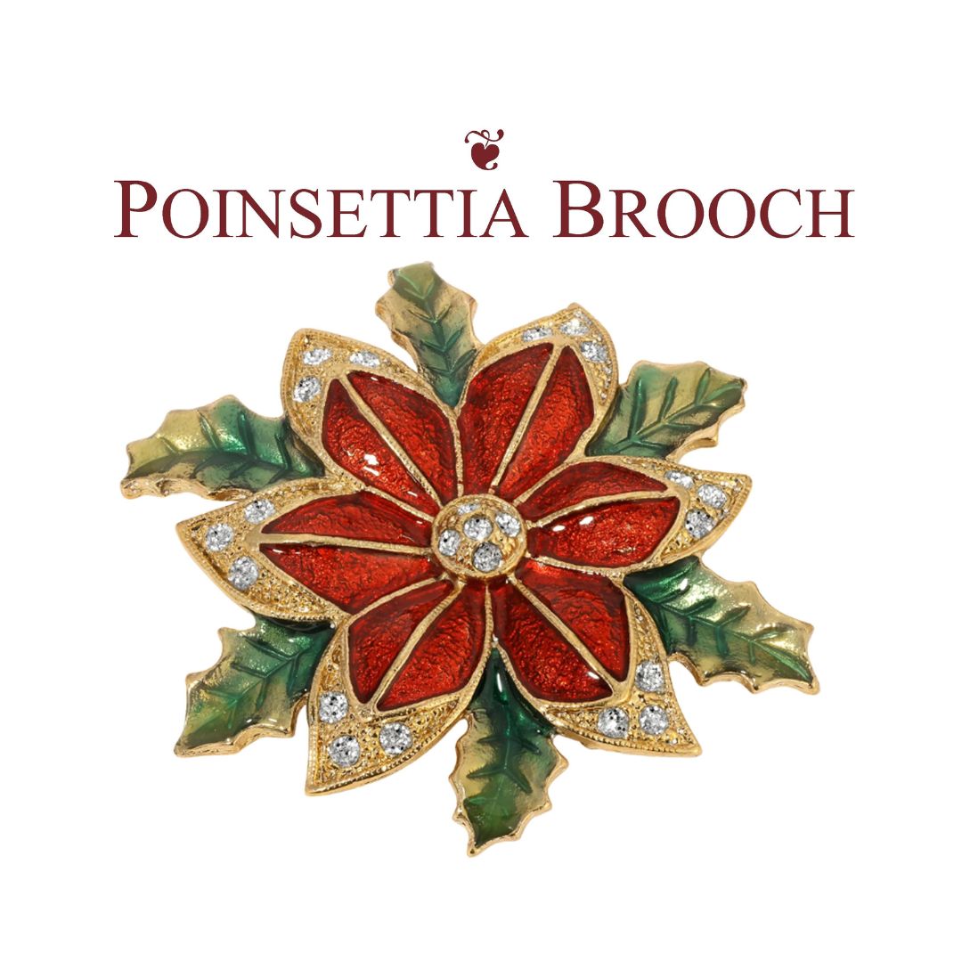 Poinsettia-Enamel-Crystal-Brooch