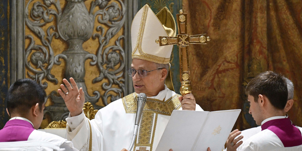 Pope Leo XIV celebrates his first Mass. Photo Credit: AP.