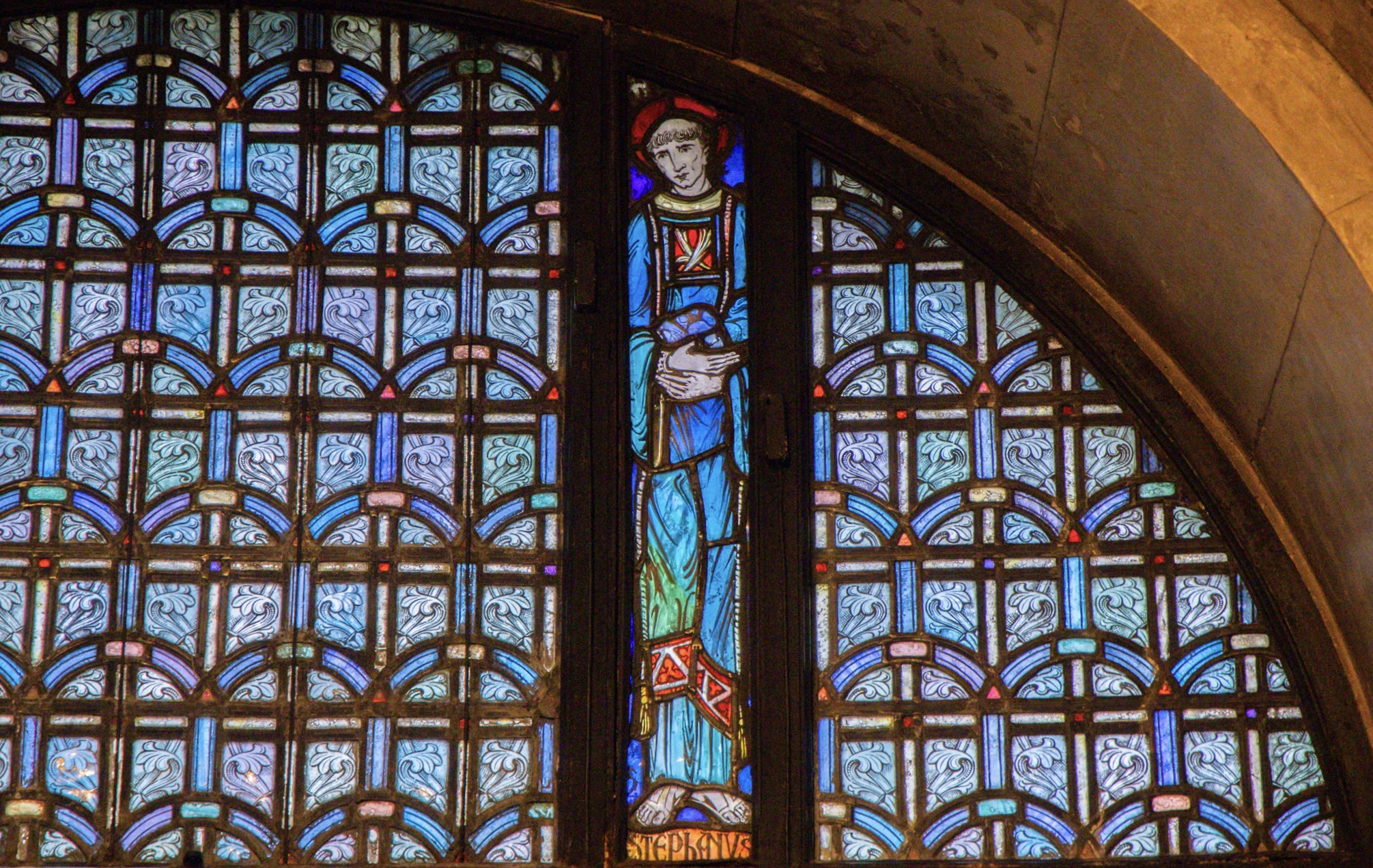 Stained glass depicting St. Stephen 