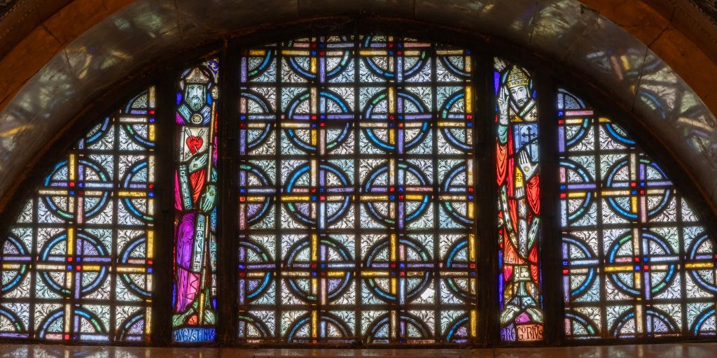 St. Augustine portrayed in a Lunette window