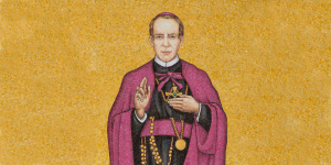 St. John Nepomucene Neumann portrayed in mosaic tiles