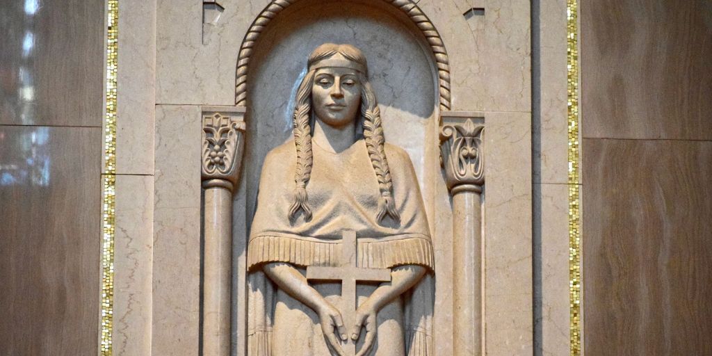 St. Kateri portrayed in the Southwest Nave Bay