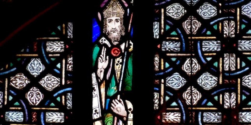 Saint Patrick stained glass window
