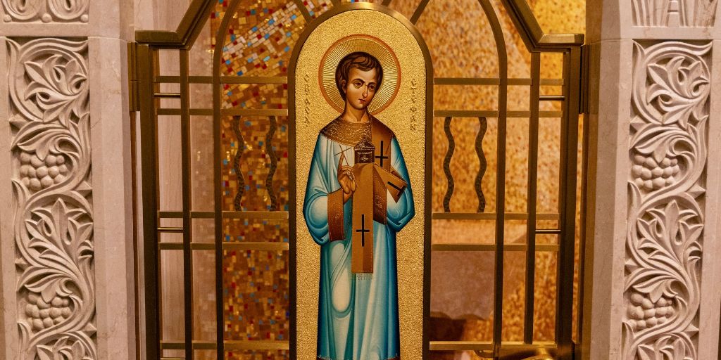 St. Stephen is portrayed in an icon