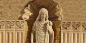 A small onyx sculpture of St. Thomas