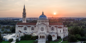 The National Shrine during sunset
