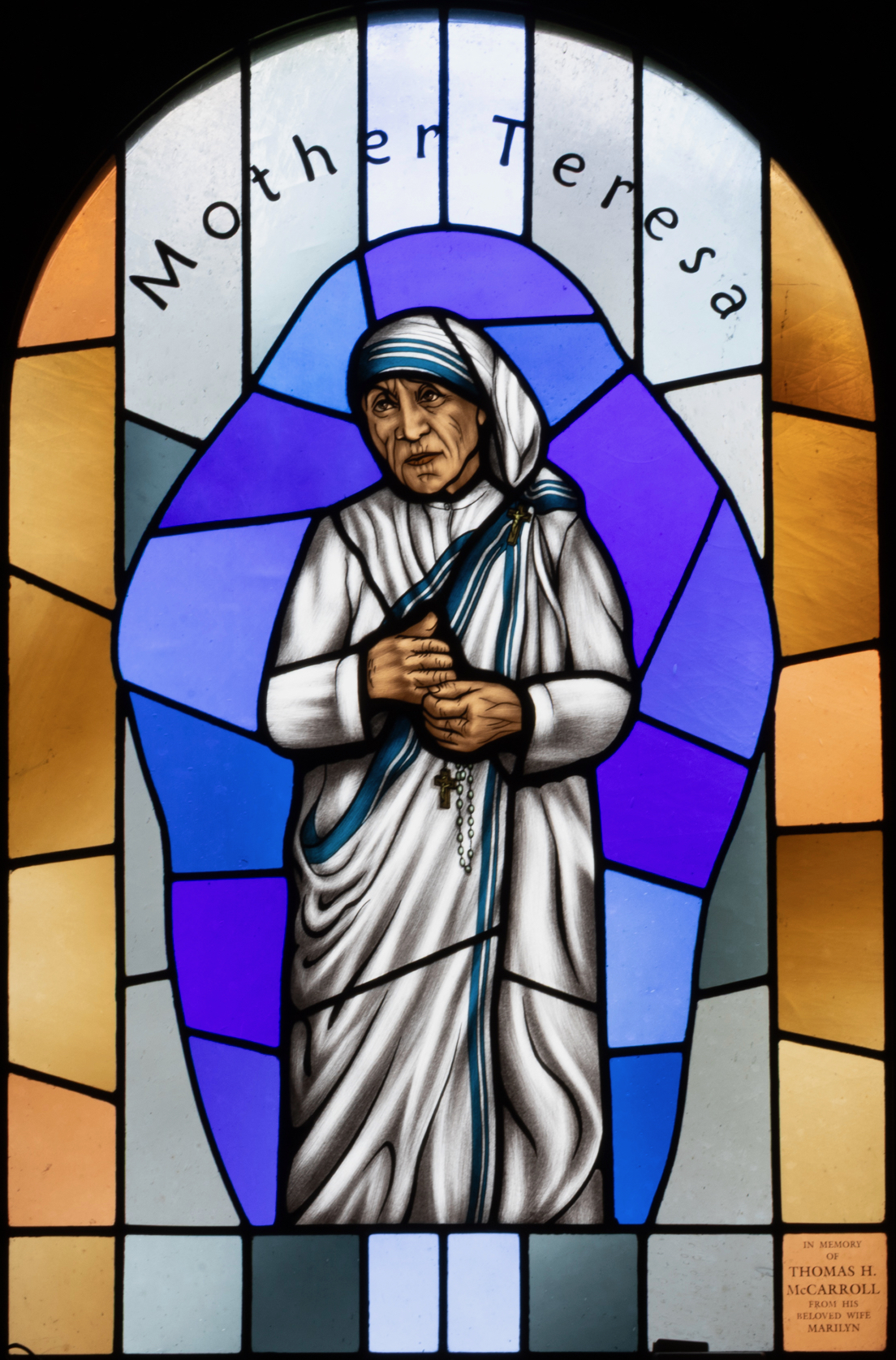 Teresa of Calcutta stained glass