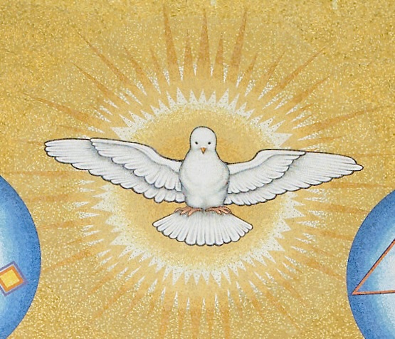 A mosaic of the Holy Spirit as a dove