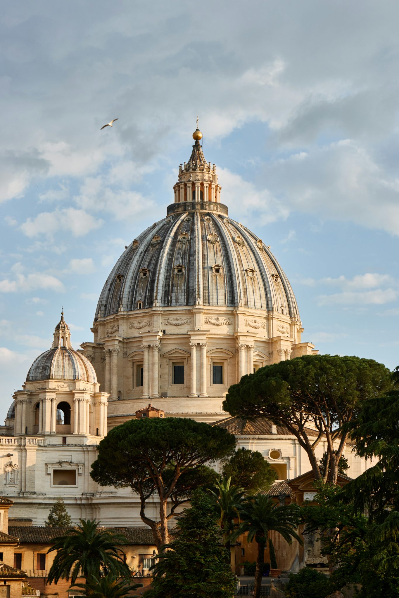St Peter's Basilica in Rome shining in the sunlight