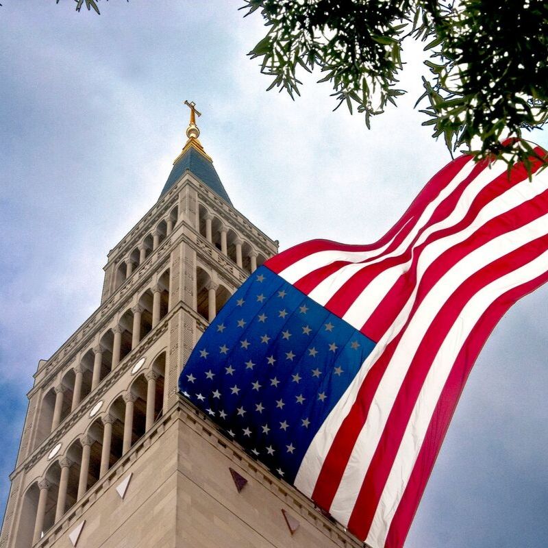 Knights Tower with flag