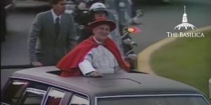 Pope John Paul II in car