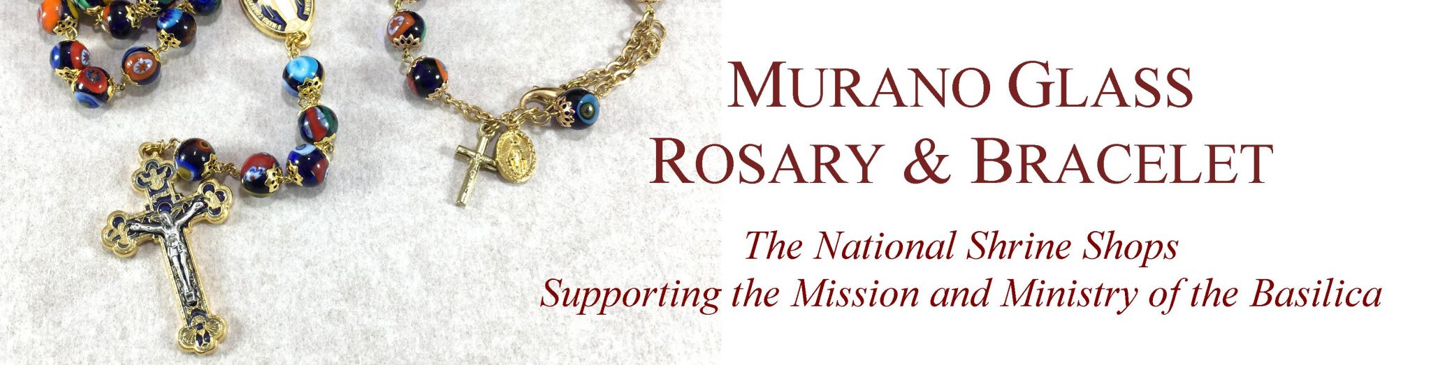 Murano glass rosary banner