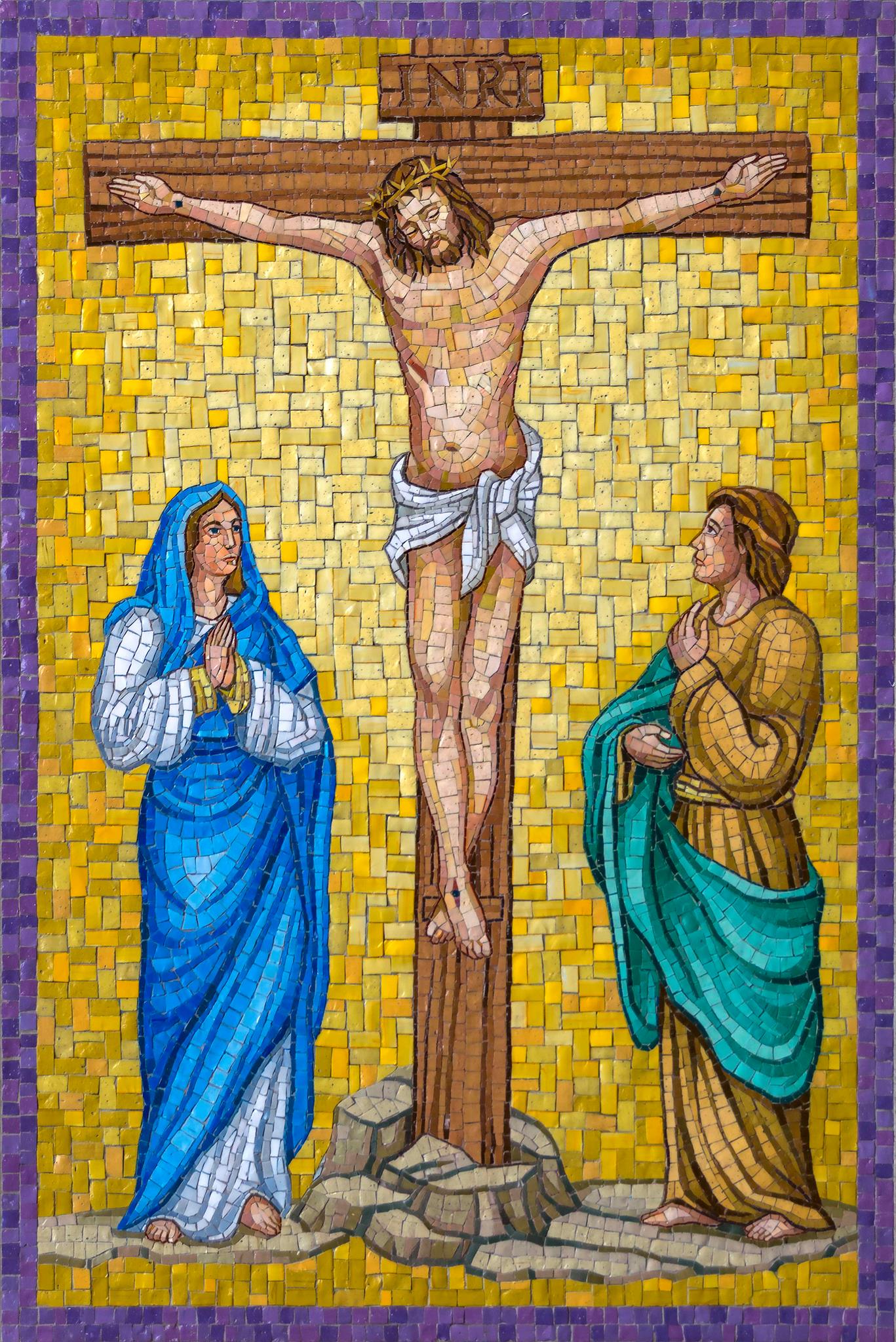 Crucifixion Rosary Garden mosaic
