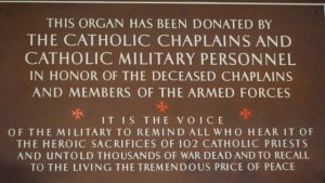 Organ dedication plaque