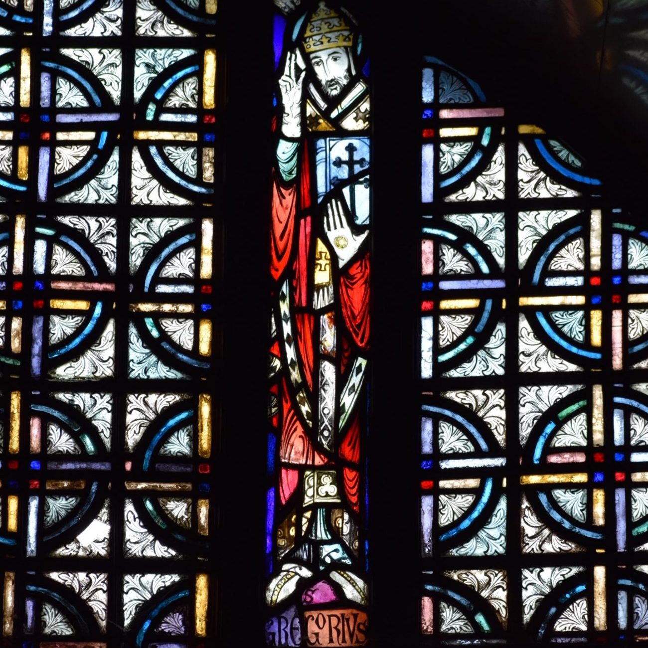 Pope Gregory stained glass