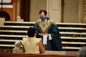 communion with mask
