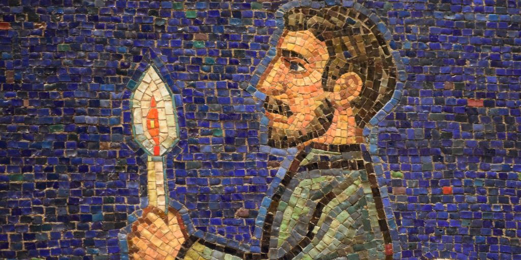 Isaac Jogues portrayed in a mosaic at the National Shrine.