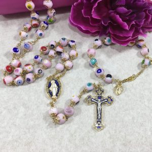 pink murano rosaries